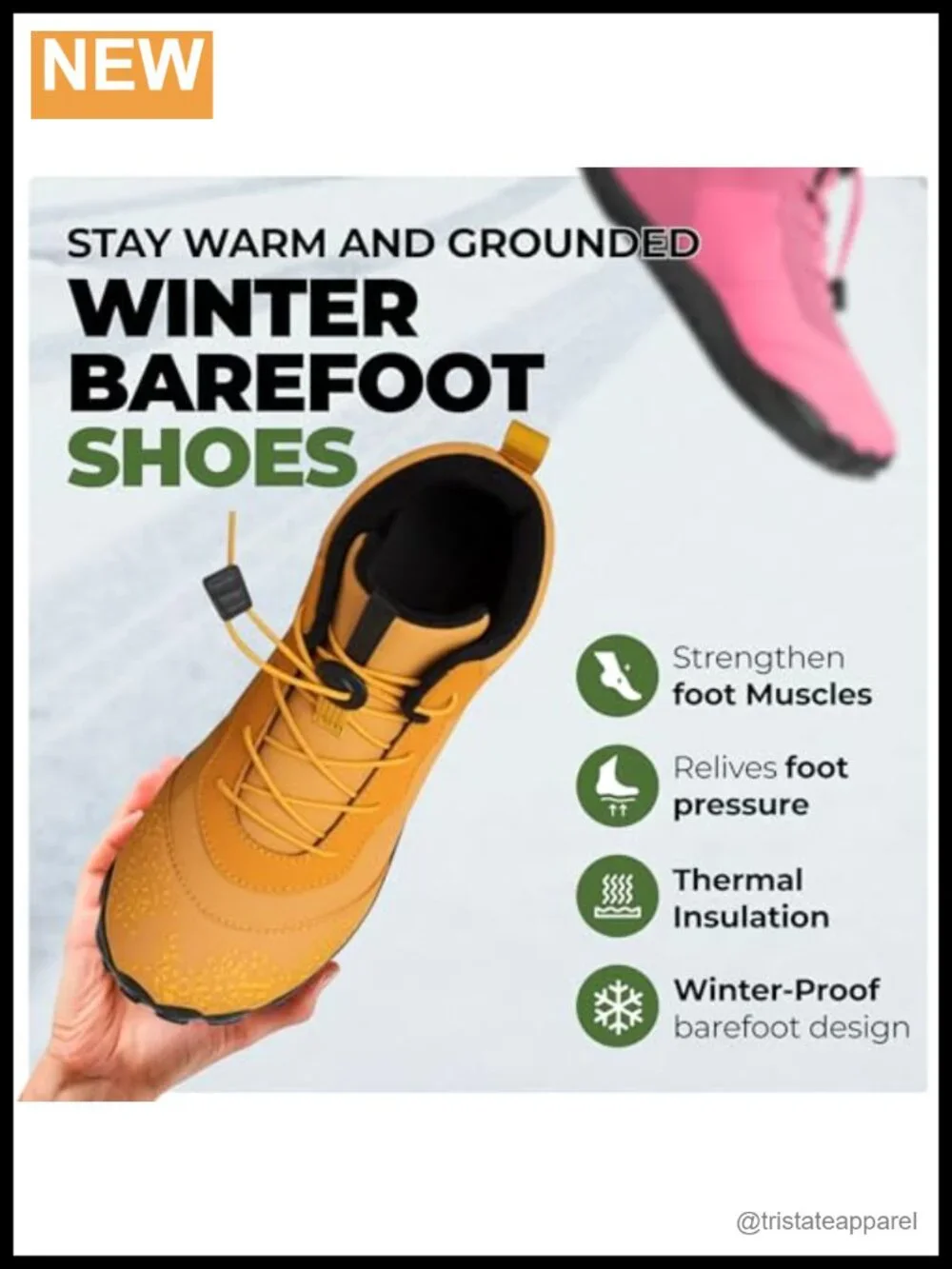 Women's Barefoot Winter Boots Wide Toe Box Non-Slip Rubber Sole